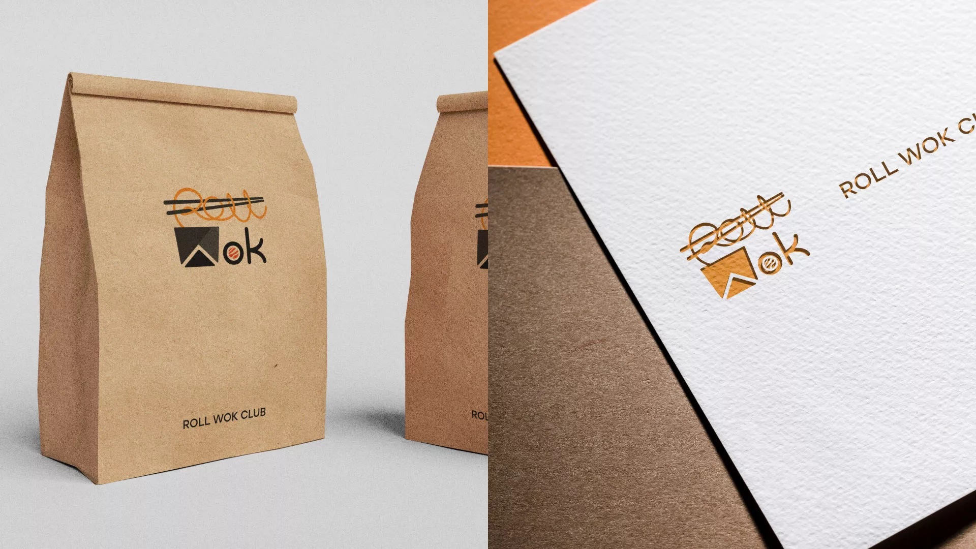 Разработка логотипа суши-бара «Roll Wok Club» в Мурашах
