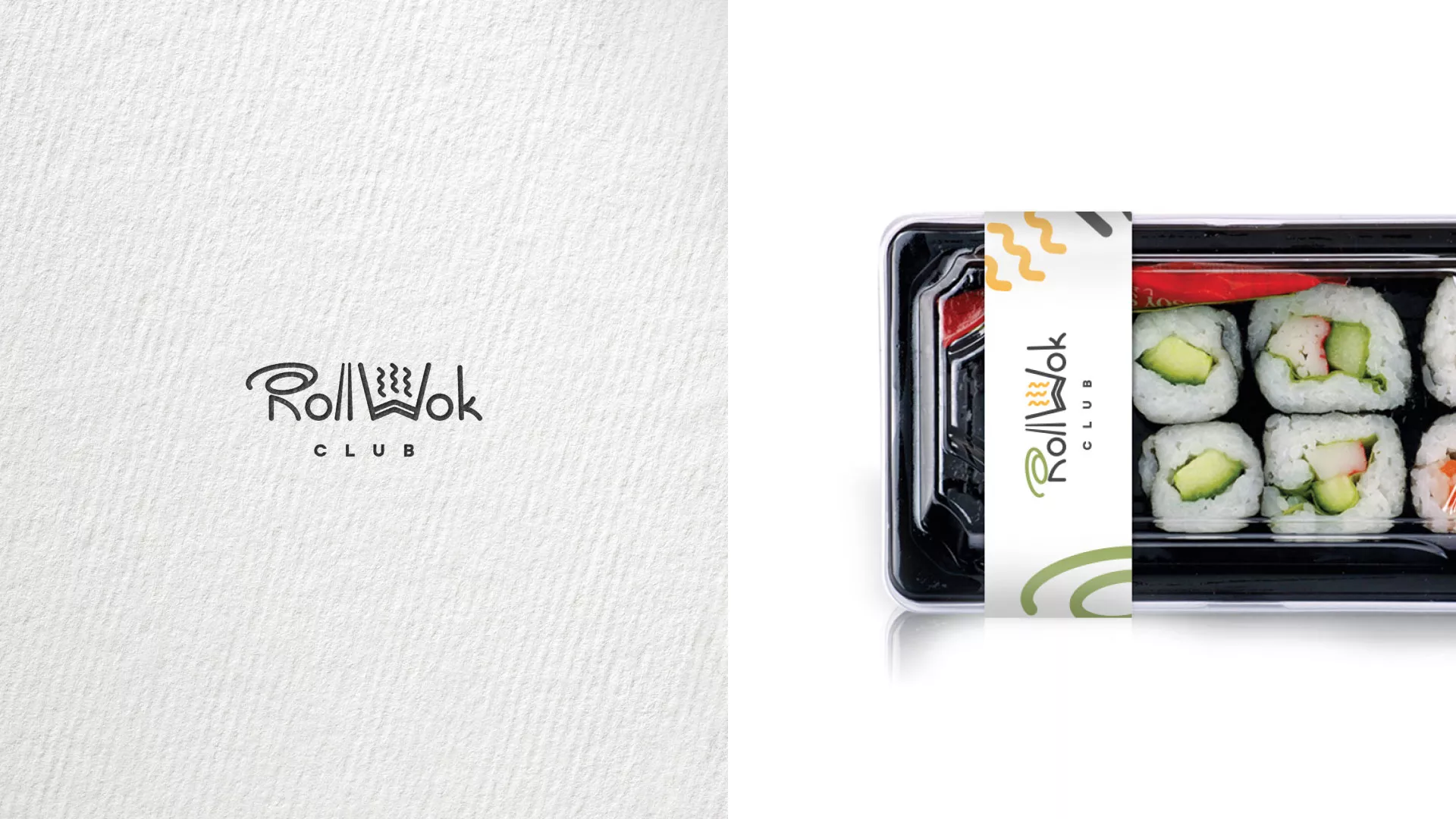 Разработка наклеек для суши-бара «Roll Wok Club» в Мурашах